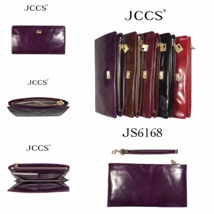 женский кожаный кошелек JCCS,красного и бордовово цвета
