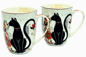Набор из двух кружек с изоюражением кошек